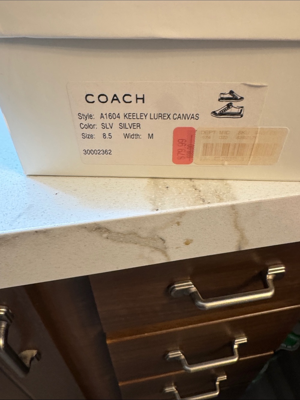 Coach Beige Canvas Slip-On Sneakers with Tan Leather Logo - Picture 3 of 7
